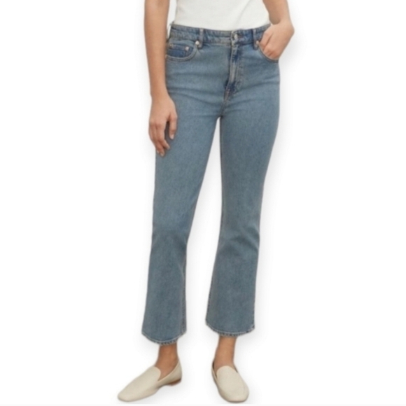Club Monaco Denim The Kick Crop Flare Jeans High Rise Flare Crop Leg 27 (4) - Picture 1 of 16